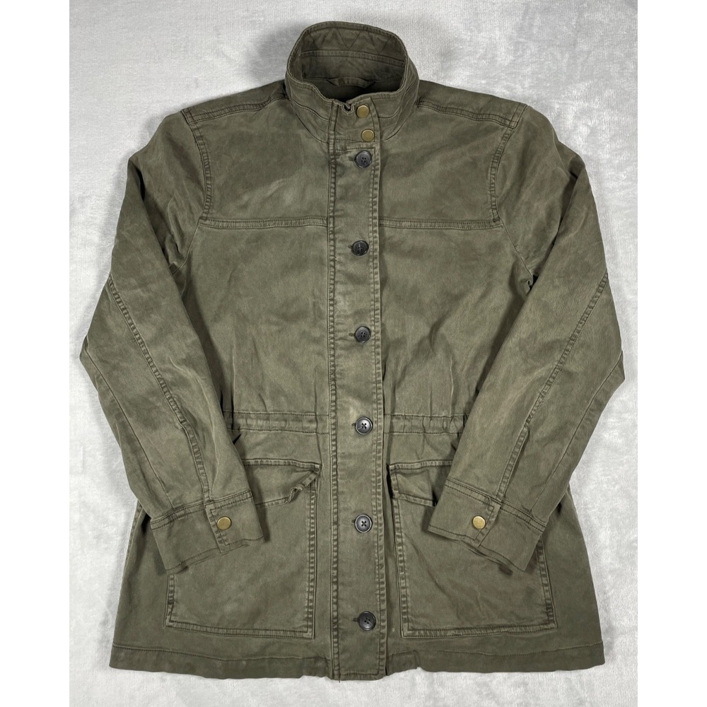 Lucky Brand Military Jacket Women M Olive Green Utility Field Coat